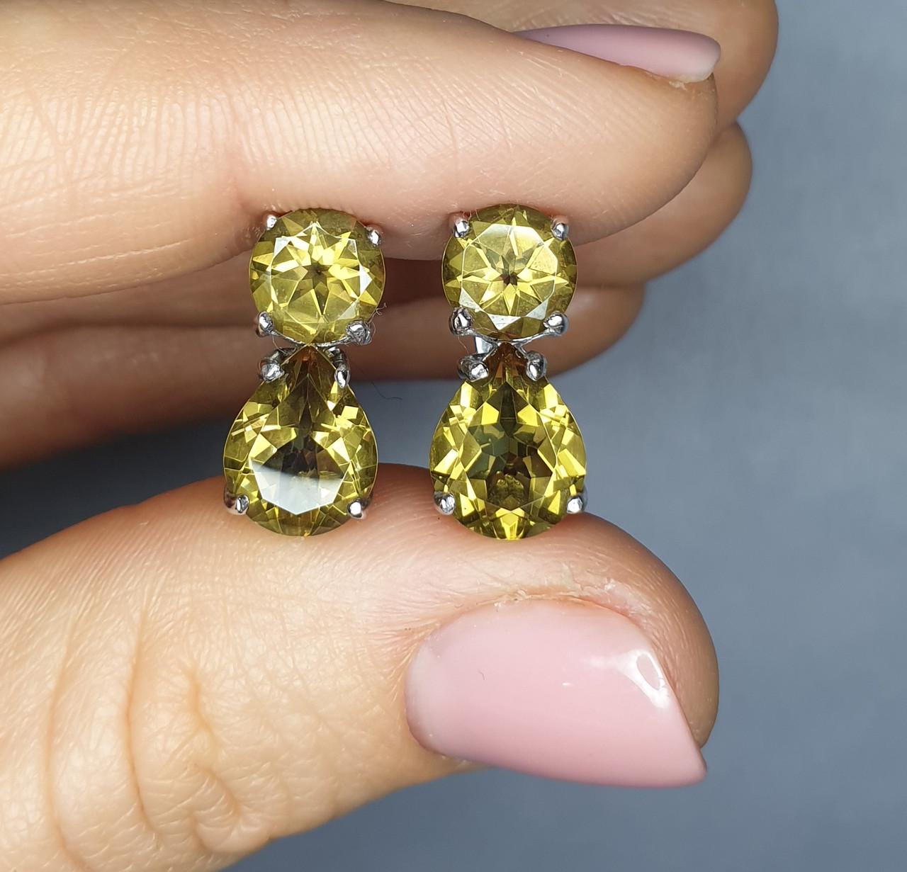 Серьги серебряные с султанитом 5,96 г (1386680478)