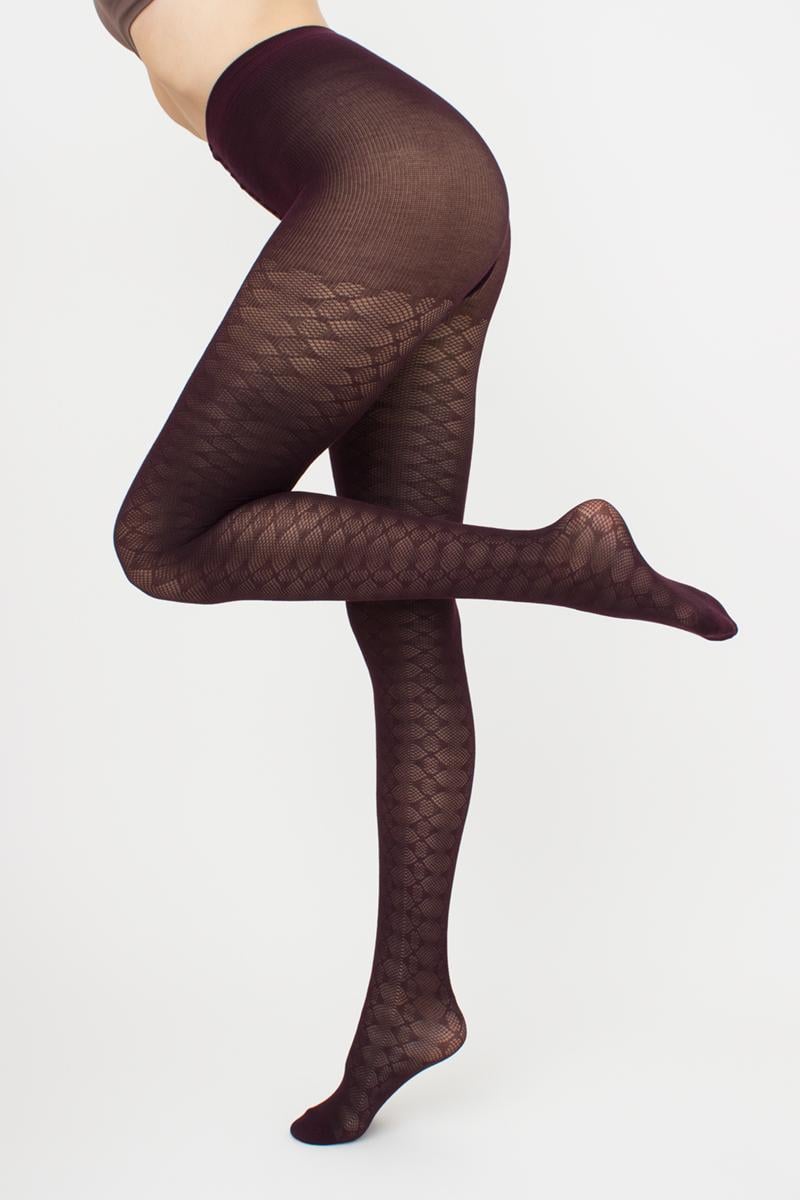 Колготки жіночі Giulia LACERY бавовняні з геометричним візерунком 60 2 Violet (27067961)