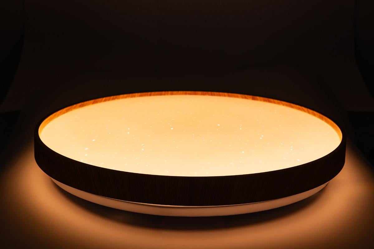 Потолочный светильник Vestum FOREST звездное небо 80W 3000К-6500К с ДК 480х65 мм Тик - фото 3