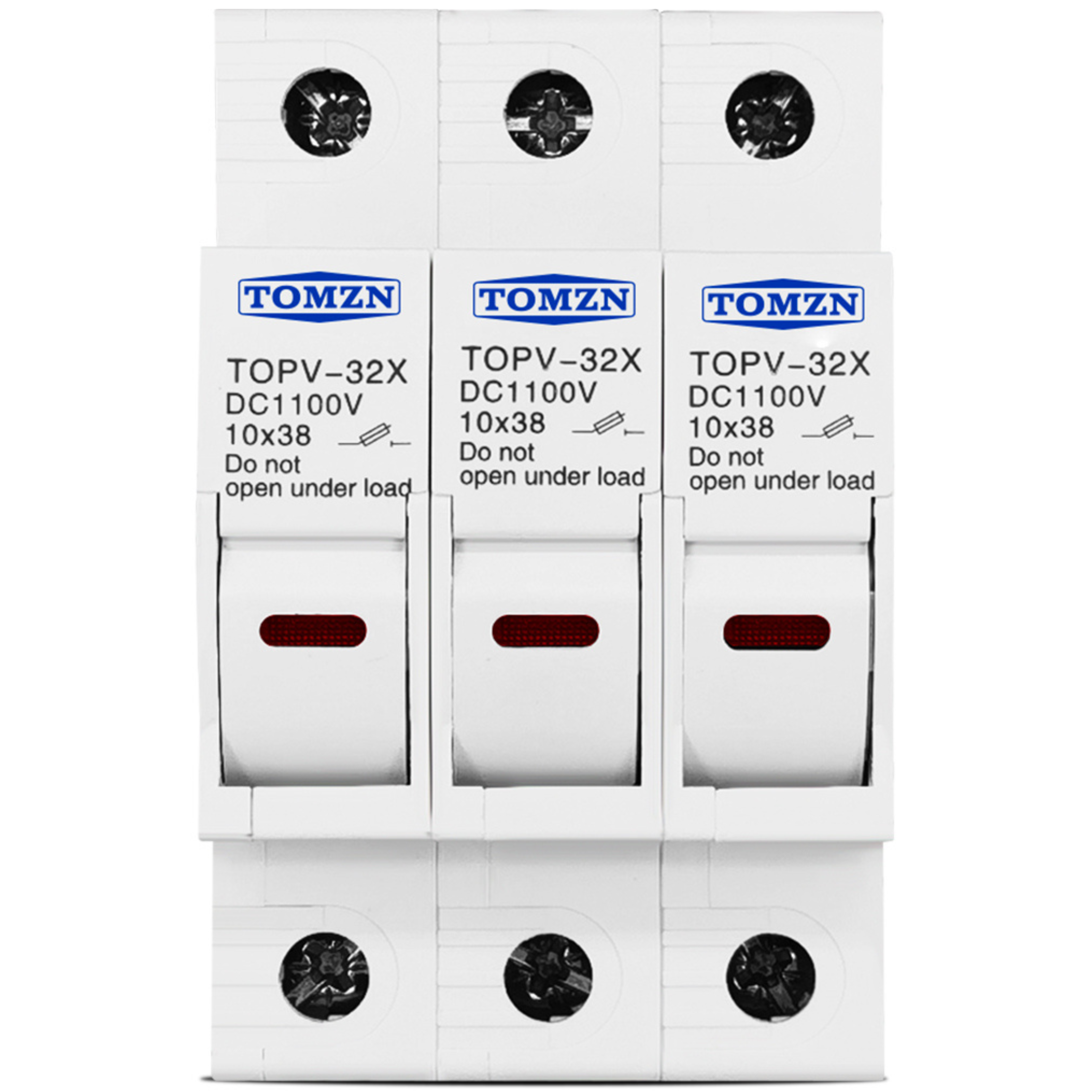 Держатель трехполюсного плавкого предохранителя TOMZN TOPV-32 3P 1100V DC с LED-индикатором для солнечных панелей (2693700334)