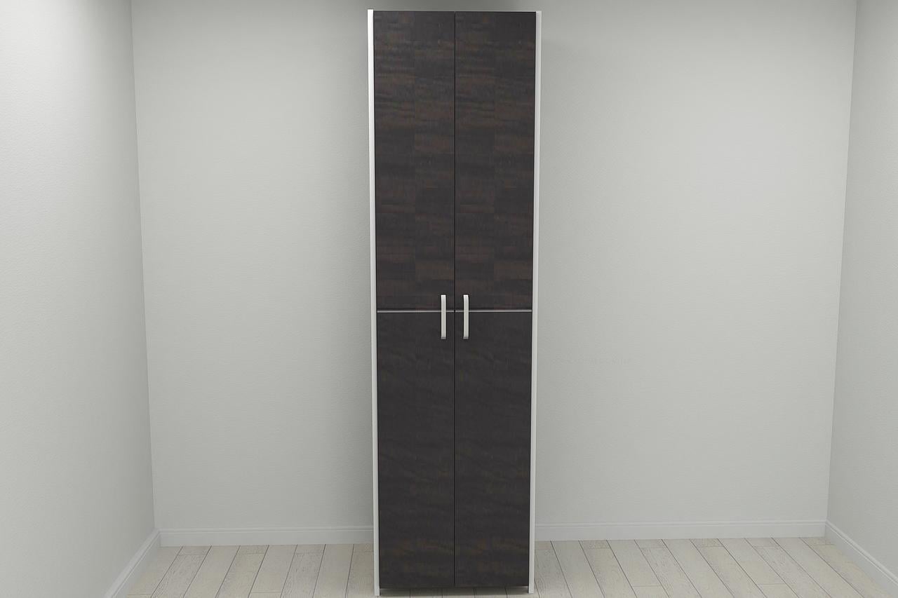Шкаф Ferrum-decor Гардероб Уни секция 7 серии Конект металл/ДСП 16 мм 220x60x50 см Белый/Венге Магия (FRD-104568)