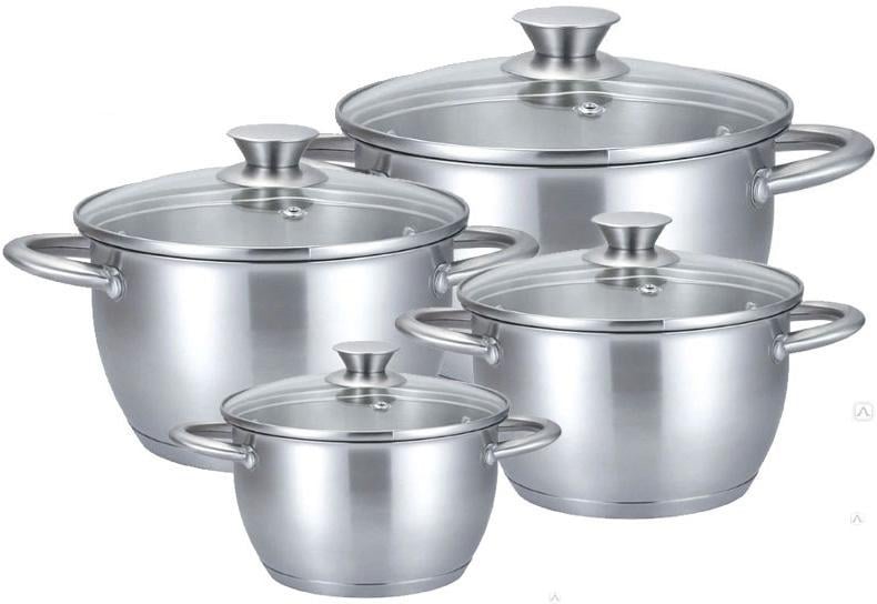 Набір каструль Kamille Gladys з нержавіючої сталі/ з мірною шкалою 1,5/2/3/ 5 л