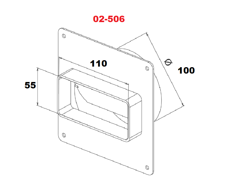 Соединитель для пластиковых воздуховодов с клапаном 110х55 мм х 100 мм (02-506) - фото 4