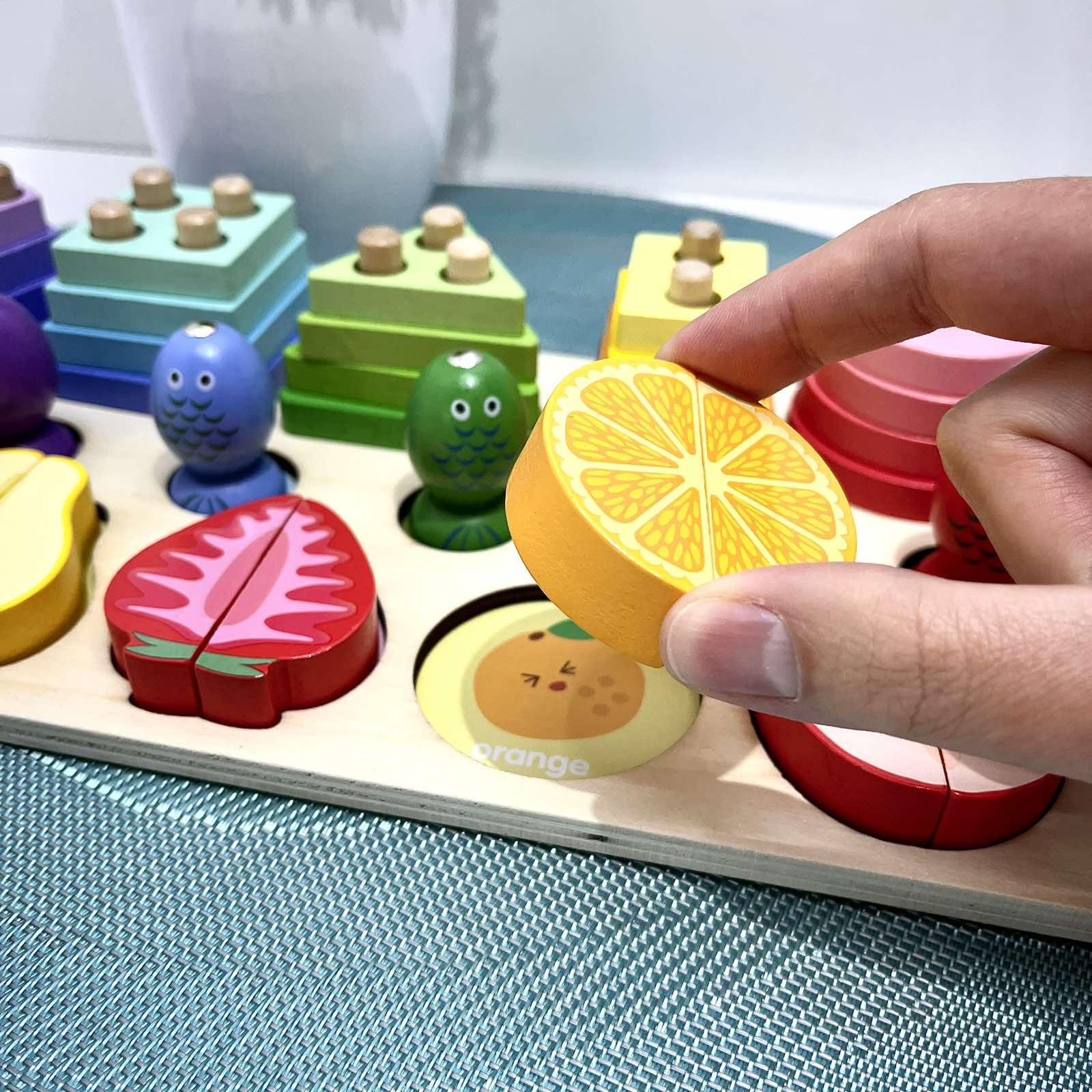 Деревянная доска логическая WToys сортер/геометрические фигуры/фрукты/магнитная игра рыбалка (68379) - фото 2 Деревянная доска логическая WToys сортер/геометрические фигуры/фрукты/магнитная игра рыбалка (68379) - фото 2