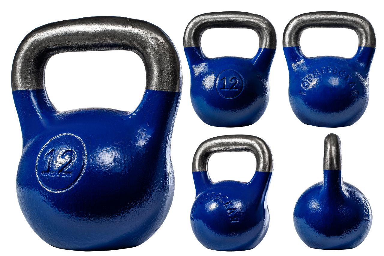 Гиря чугунная цельная 12 кг Синий (32547) - фото 2