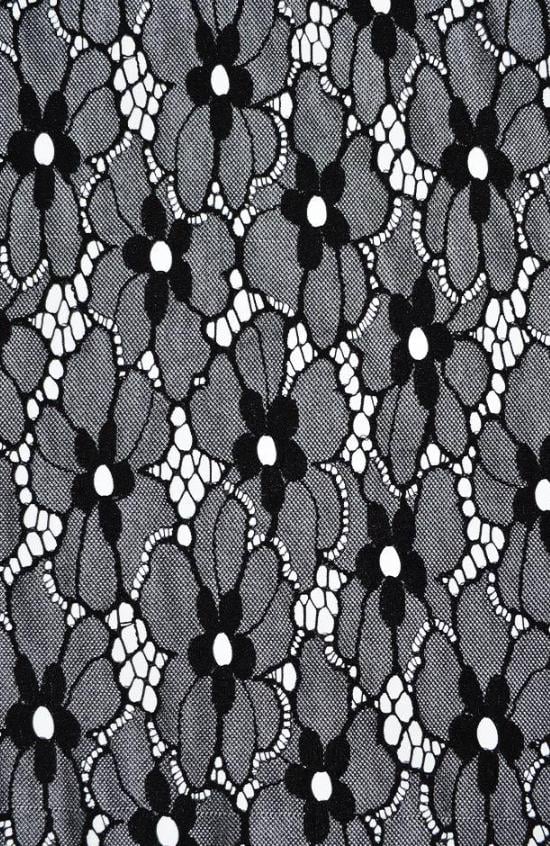 Тканина мереживне полотно стрейч квіти ширина 140 см Чорний (11142.044)