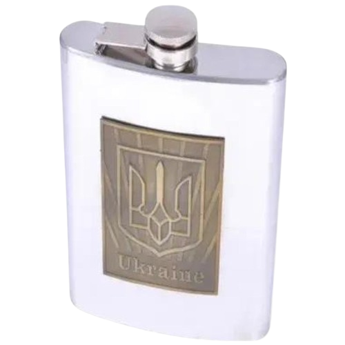 Фляга Hip Flask UKRAINE 266 мл из нержавеющей стали Silver (F_UKR-3)