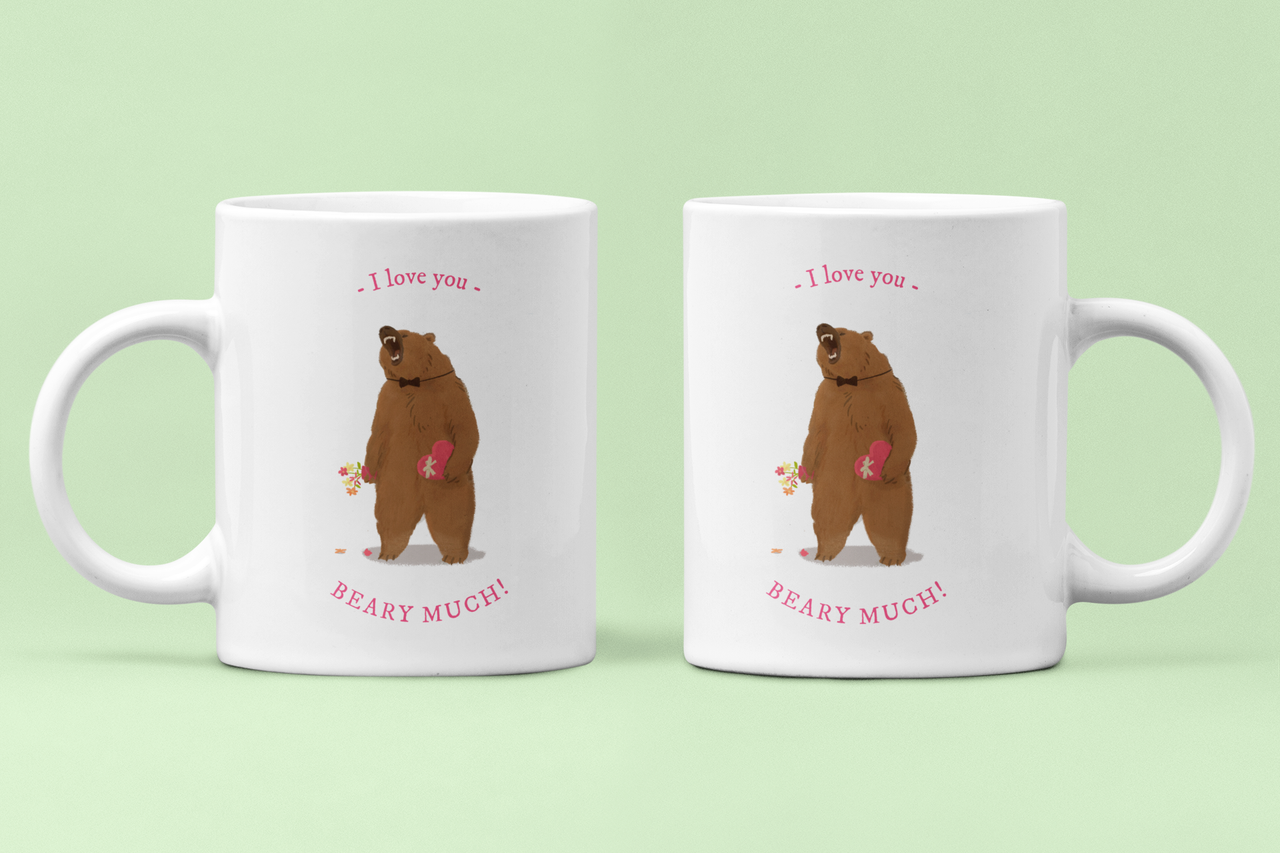 Чашки парные Медведи для влюбленных 330 мл Белый (ВЛ218Ч)