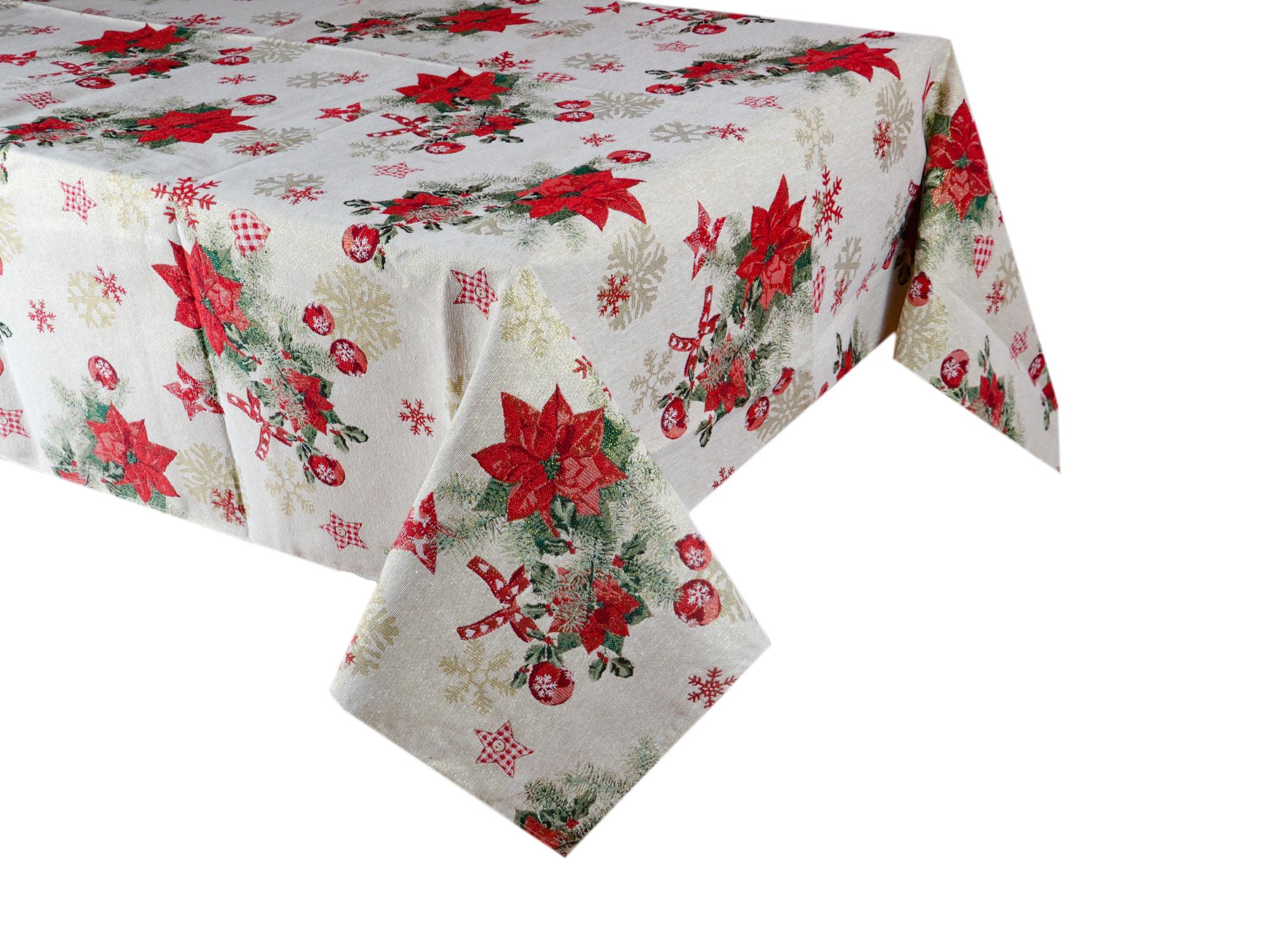 Скатерть гобеленовая Lefard Donner lurex новогодняя с люрексом 140x180 см (715-024)