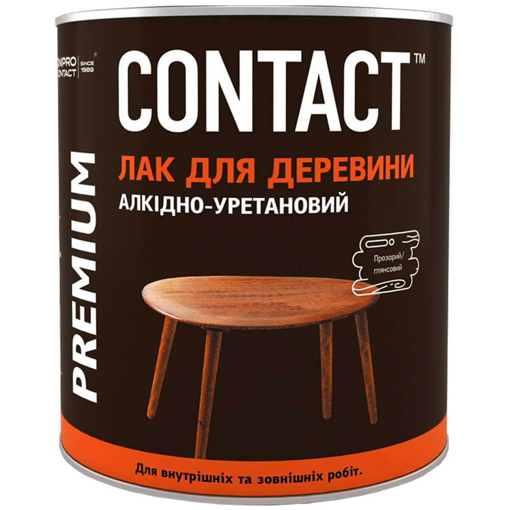 Лак для древесины CONTACT алкидно-уретановый однокомпонентный 2,2 кг (3232739862)