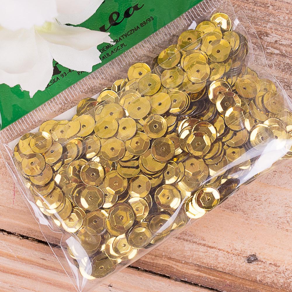 Пайетки круглые Золотой (2399-11)