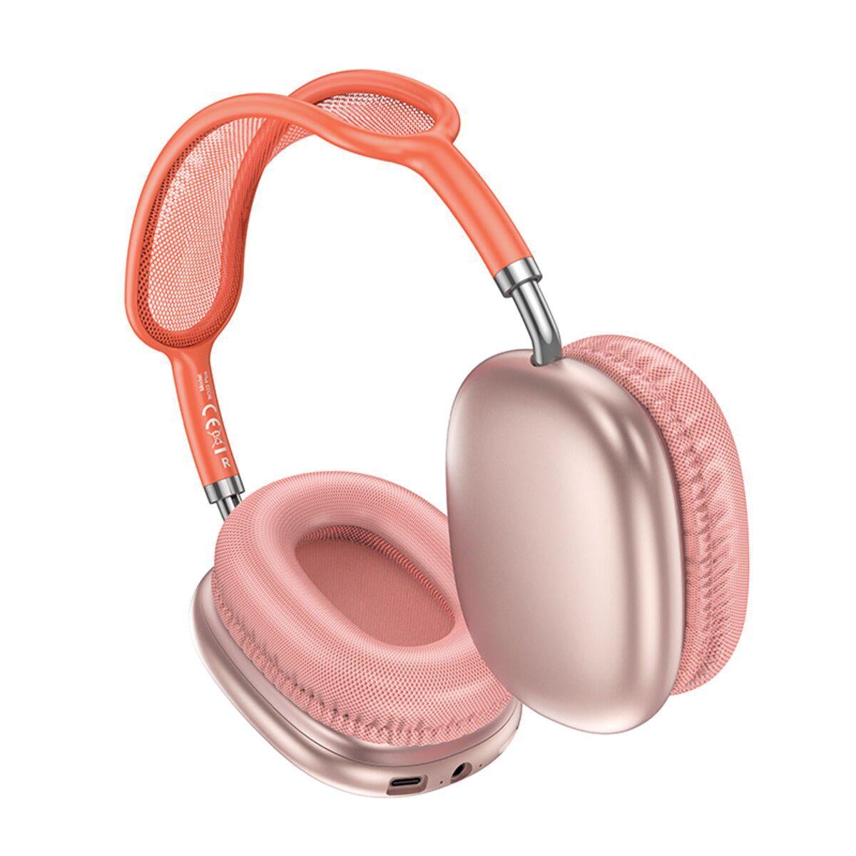 Наушники беспроводные Borofone BO22 Plus Elegant 800 мАч Sky Pink