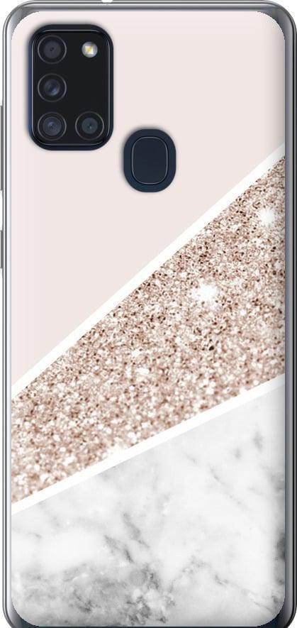 Чехол на Samsung Galaxy A21s A217F Пастельный мрамор (4342t-1943-42517)