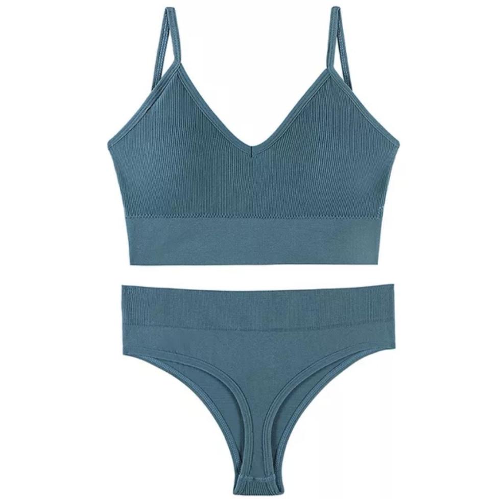 Комплект нижньої білизни в рубчик S/M Синій (1710516606) - фото 5 Комплект нижньої білизни в рубчик S/M Синій (1710516606) - фото 5