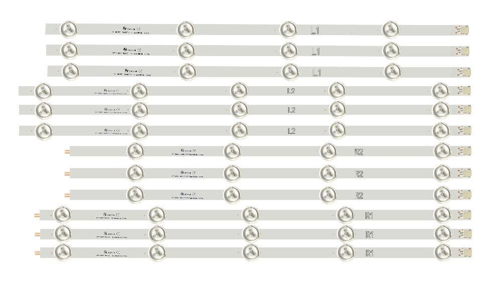 Комплект LED підсвітки до телевізора LG 47" ROW 2.1 Rev 0.7 L1 L2 R1 R2 9 LED 3V