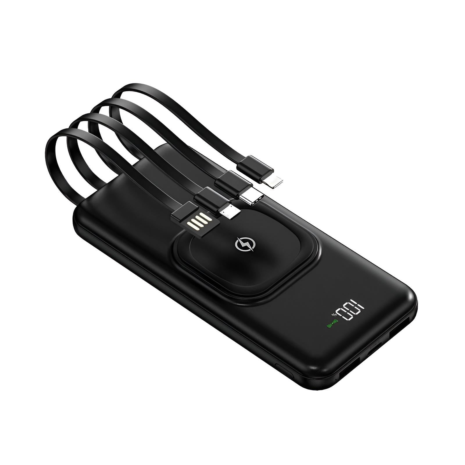 Портативний акумулятор 10000 mAh на 2 USB виходи та з бездротовою зарядкою Чорний