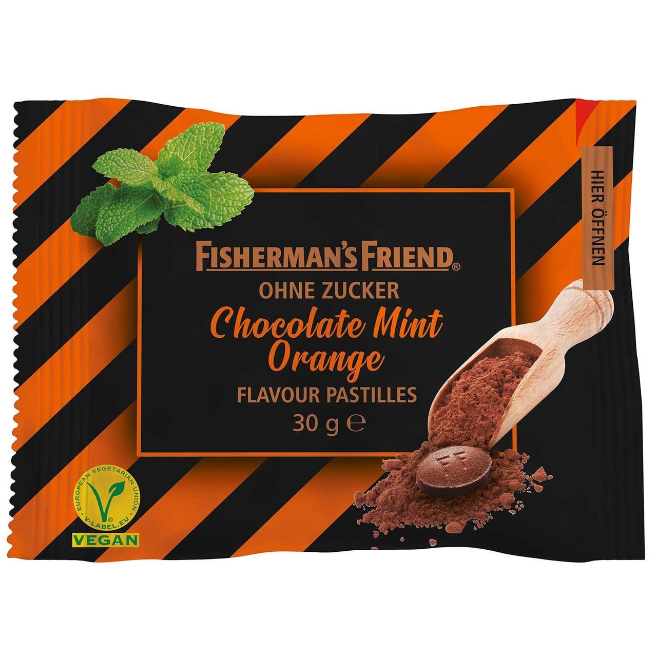 Леденцы Fisherman's Friend Chocolate Mint Orange без сахара 30 г (1660806642)