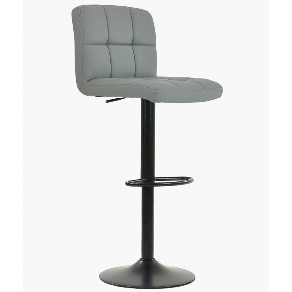 Барный стул со спинкой мягкий Bonro B-0106 экокожа с регулируемой высотой и вращением на 360° Серый