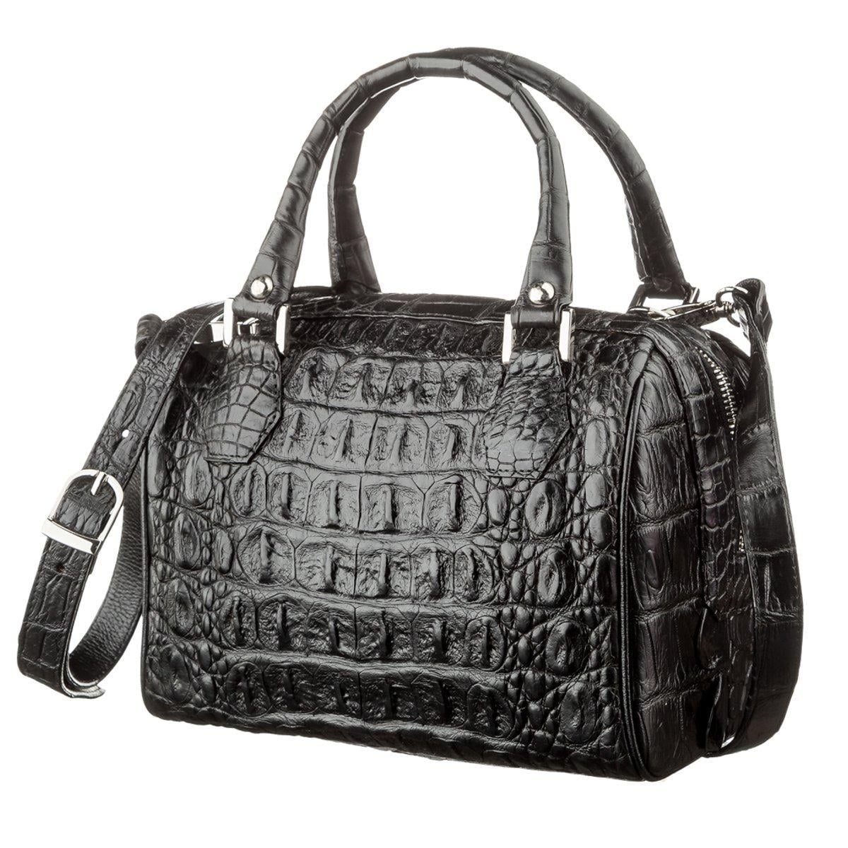 Сумка Crocodile leather 18618 из натуральной кожи крокодила Черный