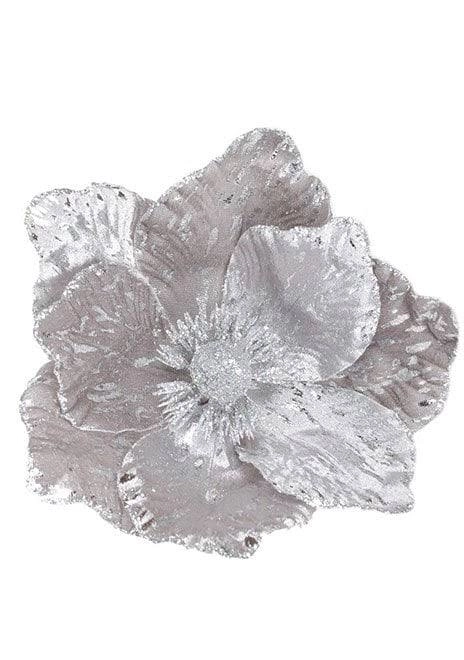 Цветок новогодний Магнолия Серый (12688)