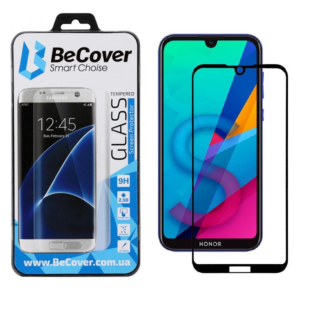 Защитное стекло BeCover для Honor 8S/8S Prime Black (704075) - фото 6