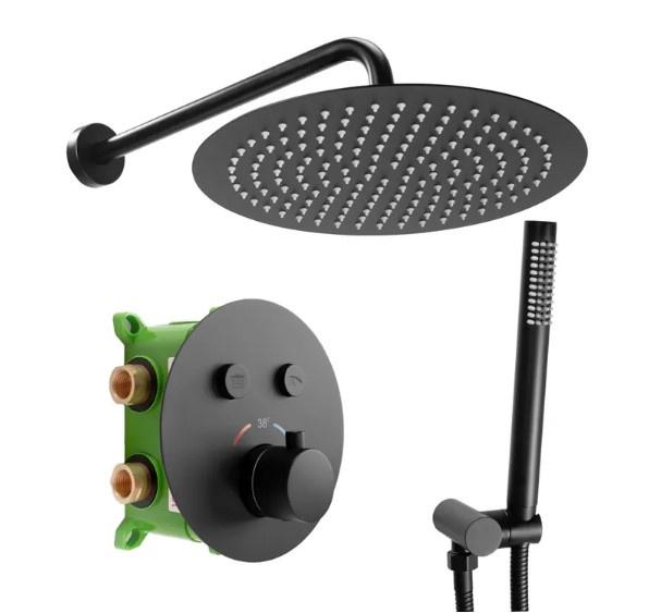 Душевой комплект скрытого монтажа Rea Lungo Black (REA-P6713)