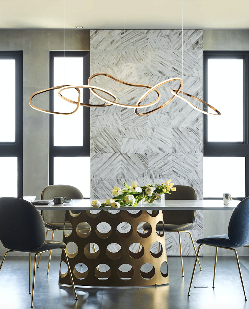 Люстра тросовая Unity Rings Gold Series 058008/5 gold