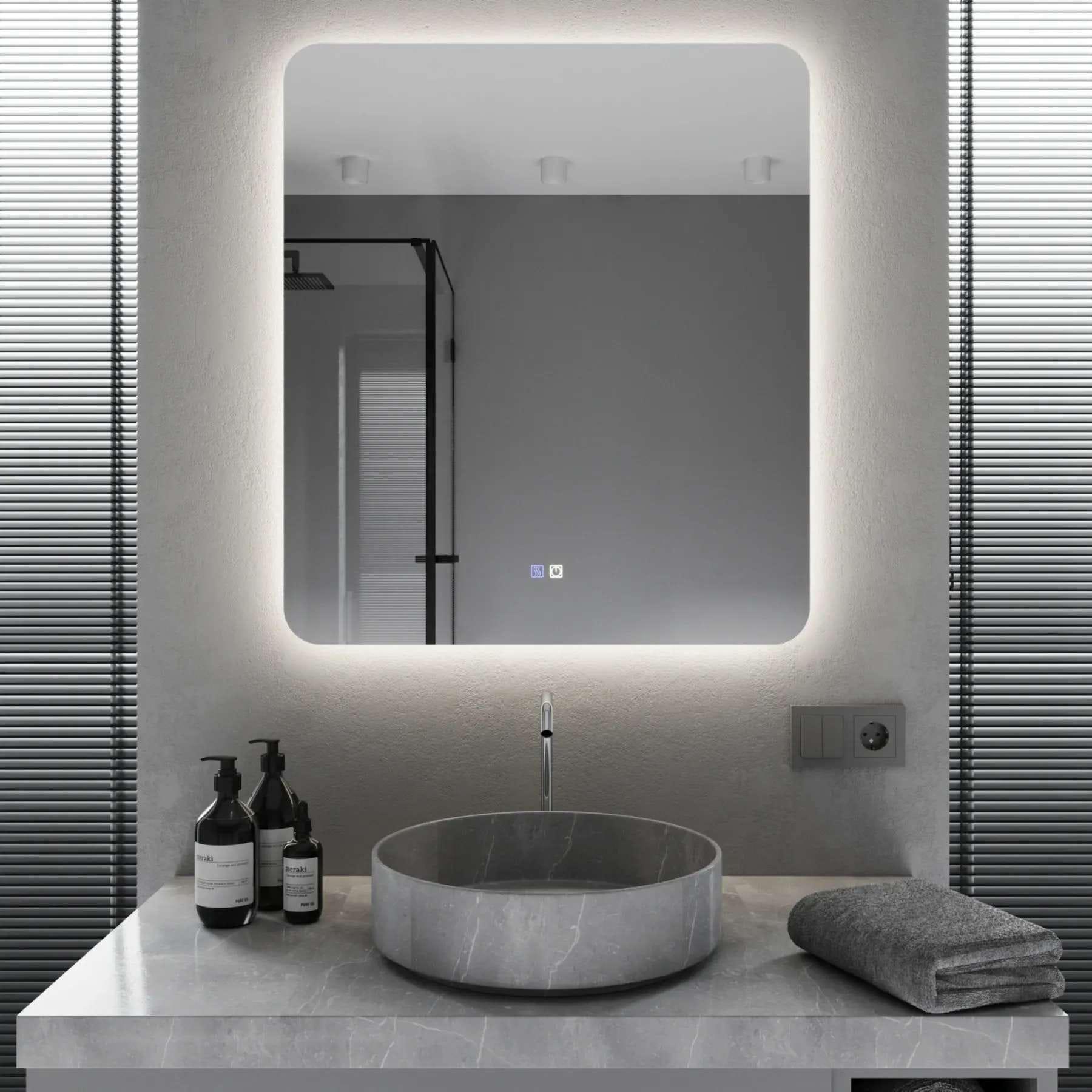 Зеркало для ванной комнаты Mironiks прямоугольное с фоновой LED-подсветкой 1000x800 мм (FR-MRKS-309537)