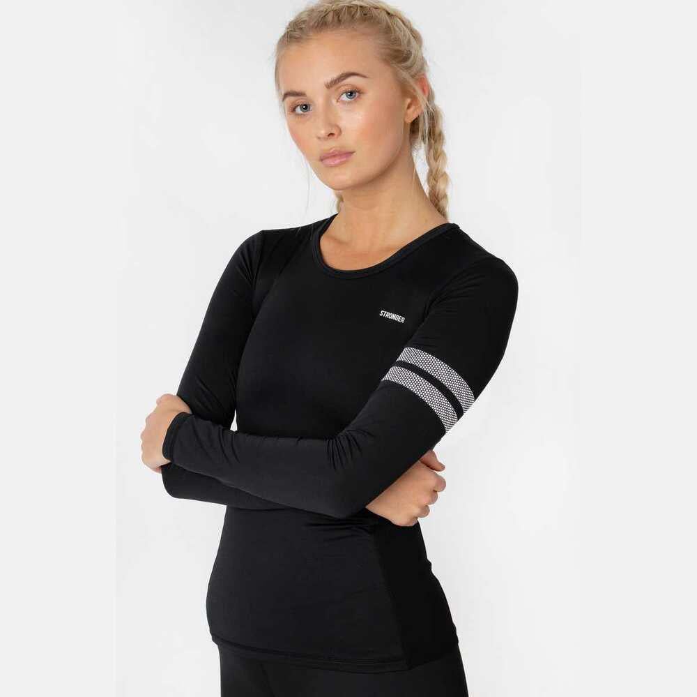 Футболка жіноча Stronger 106553х10 довгий рукав XS Чорний (25887301)