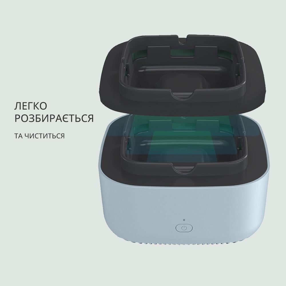 Попільничка бездимна з очищенням повітря від сигаретного запаху Блакитний (13484842) - фото 7