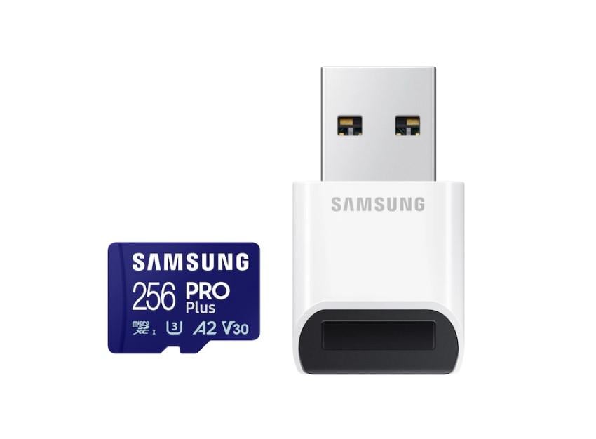 Карта памяти Samsung 256 GB PRO Plus 2023 microSDXC UHS-I U3 V30 A2 + картридер (MB-MD256SB)