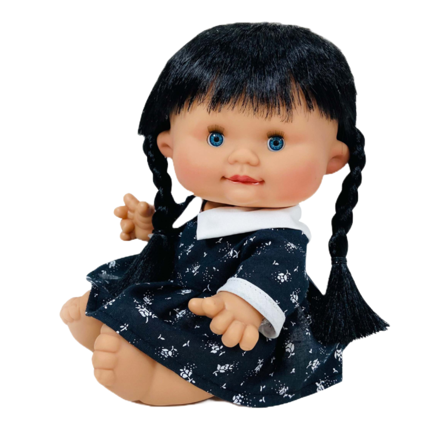 Пупс испанский ванильный Nines d`onil девочка wednesday с волосами и моргающими глазами 26 см