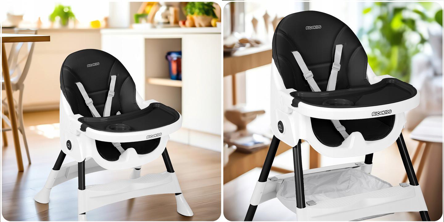 Стульчик для кормления Ricokids Mani 3в1 Черный (700900) - фото 6 Стульчик для кормления Ricokids Mani 3в1 Черный (700900) - фото 6