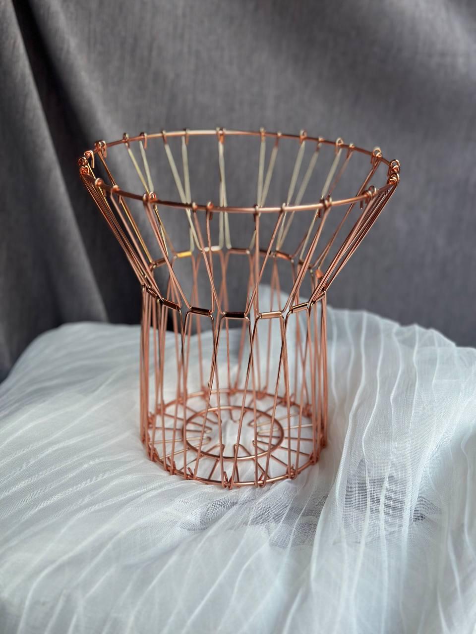 Фруктівниця-трансформер металева 36х5х10 см Рожеве золото - фото 3 Фруктівниця-трансформер металева 36х5х10 см Рожеве золото - фото 3