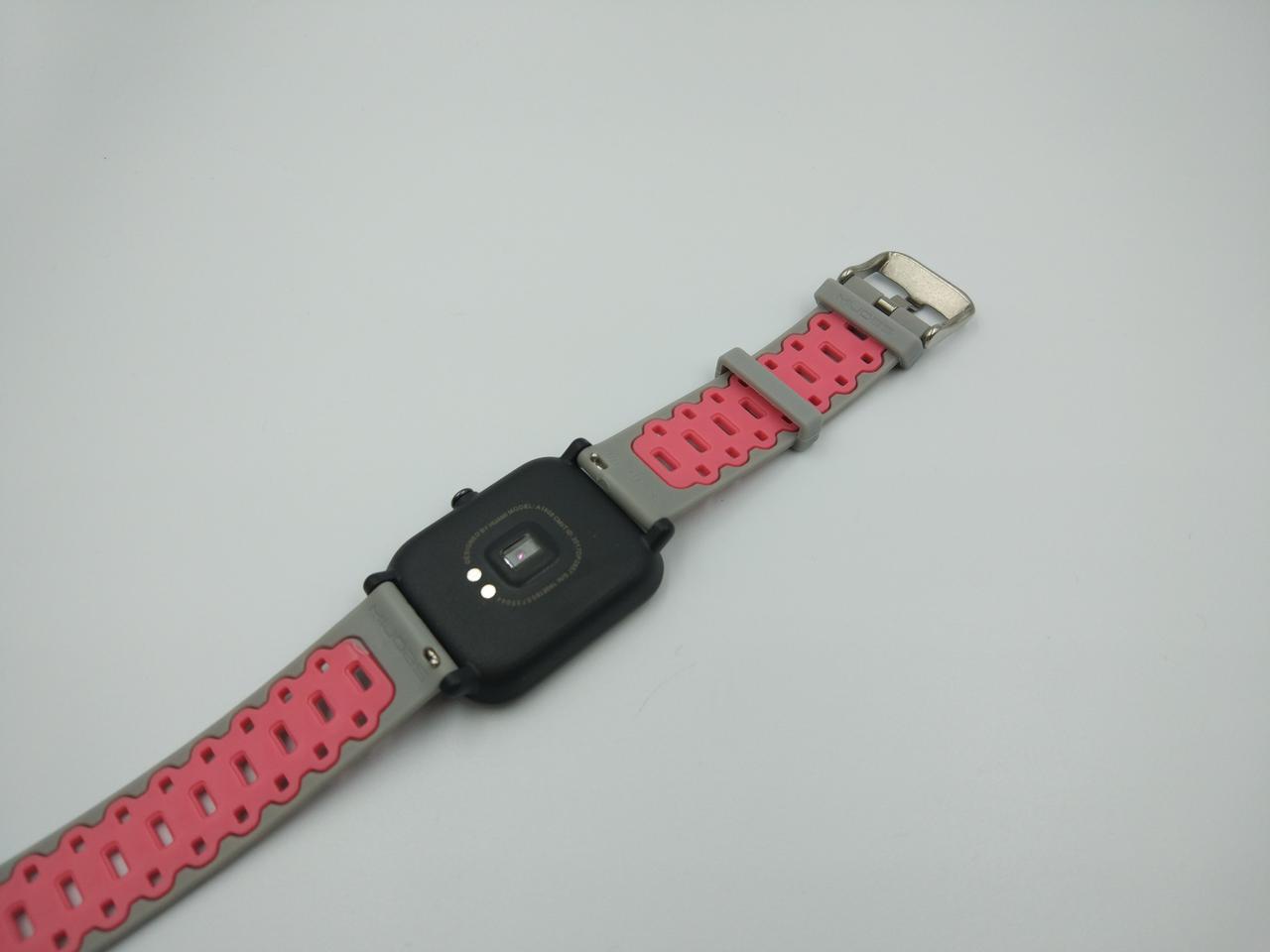 Ремешок для смарт-часов MiJobs Sport силиконовый 20 мм Серый/Розовый (1626P) - фото 4