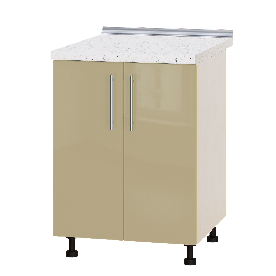 Шафа нижня Еверест Модерн модуль під мийку Н84-600 60х47х85 см Латте глянець/Дуб Молочний (05719)