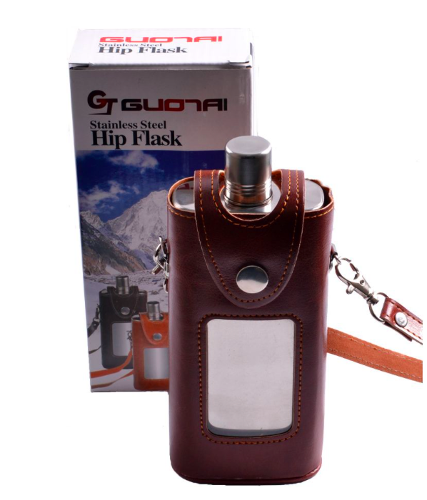 Фляга в кожаной сумке на 325 мл