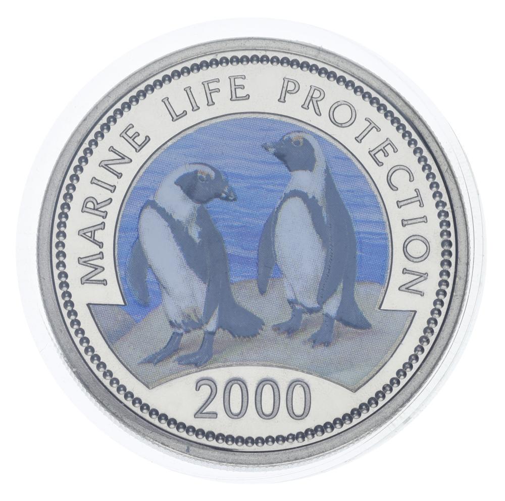 Коллекционная монета Сомали 25 шиллингов 2000 UNC Защита морской жизни Пингвины (34691145)