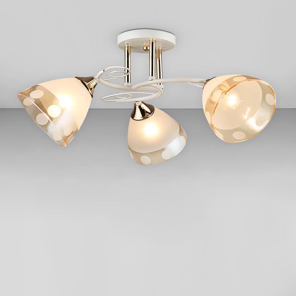 Люстра потолочная Light House SR-18989/3 WT+FGD 540х250 мм E27 Белый/Золотой