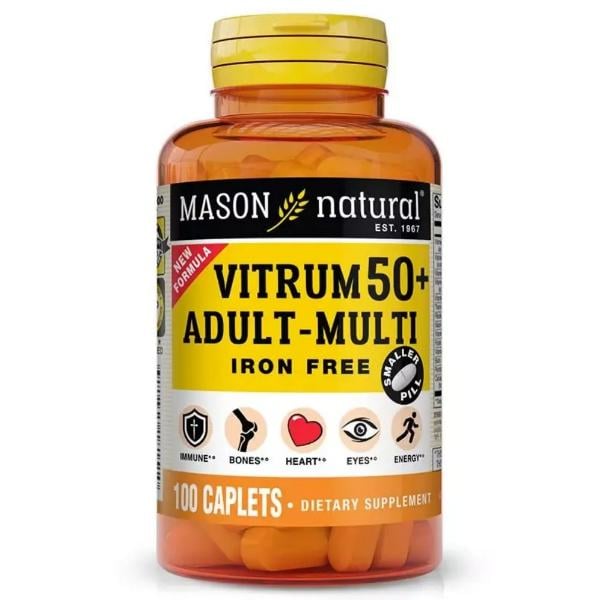 Витаминно-минеральный комплекс Mason Natural Vitrum 50+ Multi Iron Free 100 таб. (000021535)