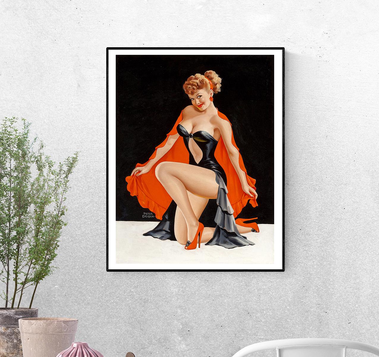 Постер В красной накидке Питера Дрибена формат А-0 (pin_up0030024_Poster)