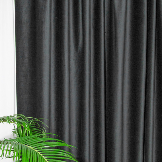 Ткань портьерная IDEIA Бархат V-58 однотонная 2,9 м Графитовый (2200004232850)
