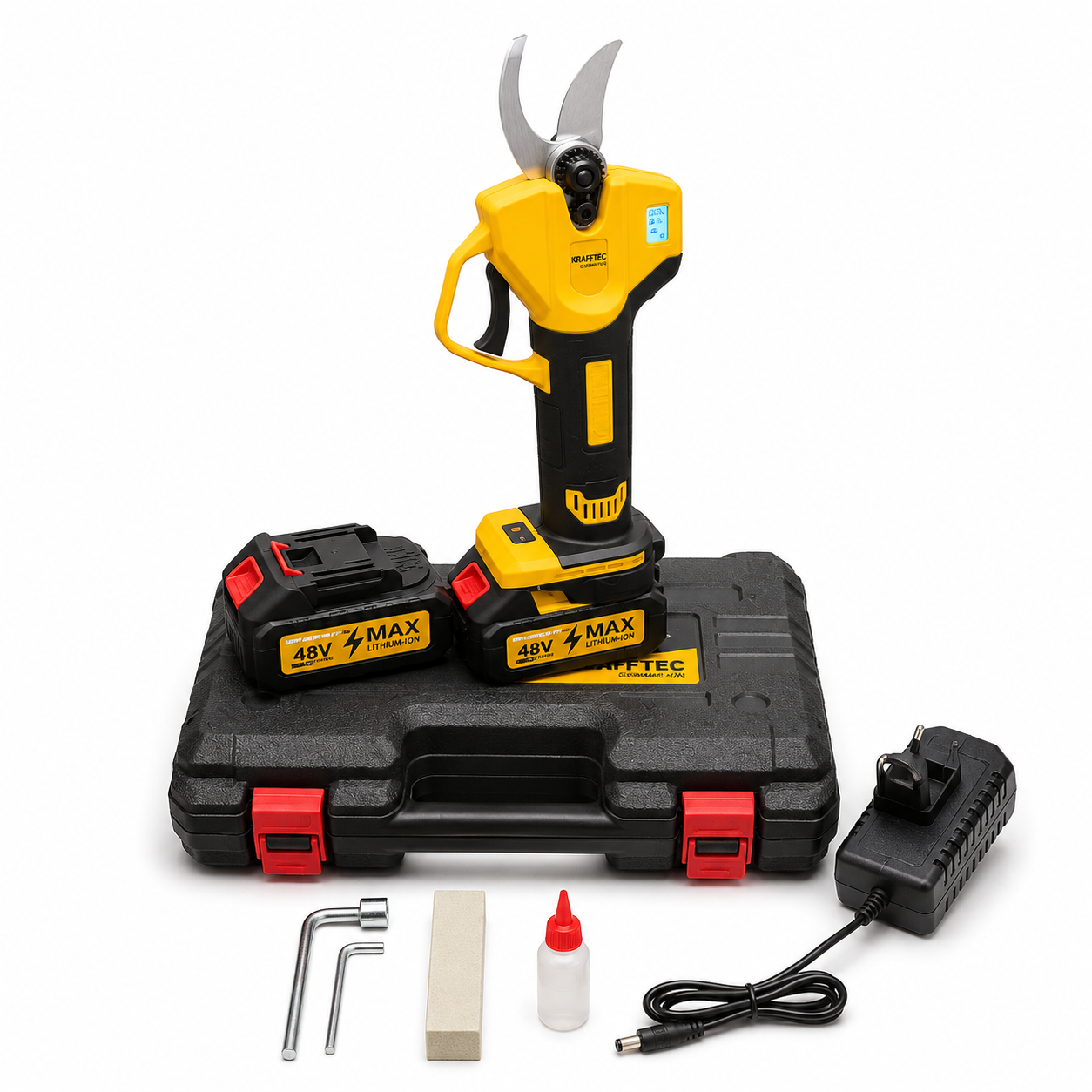 Секатор аккумуляторный AlFAR PRO DCMPP 600 P1 Digital 48 В 6 Аг рез до 35 мм бесщеточный 2 аккумулятора/кейс (62726189)