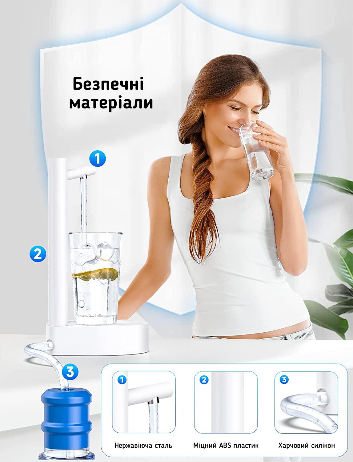 Помпа для воды аккумуляторная X115 Smart Table Water Dispenser Белый - фото 6