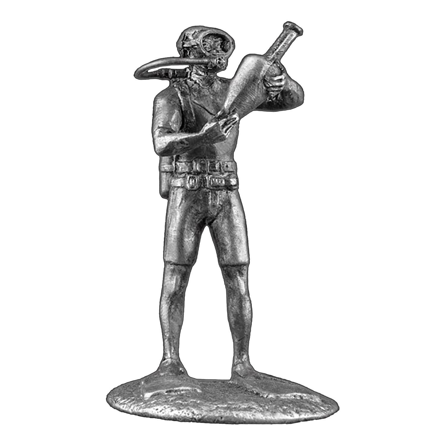 Статуэтка коллекционная Аквалангист с амфорой из металла и олова 6,5 см (42000229)