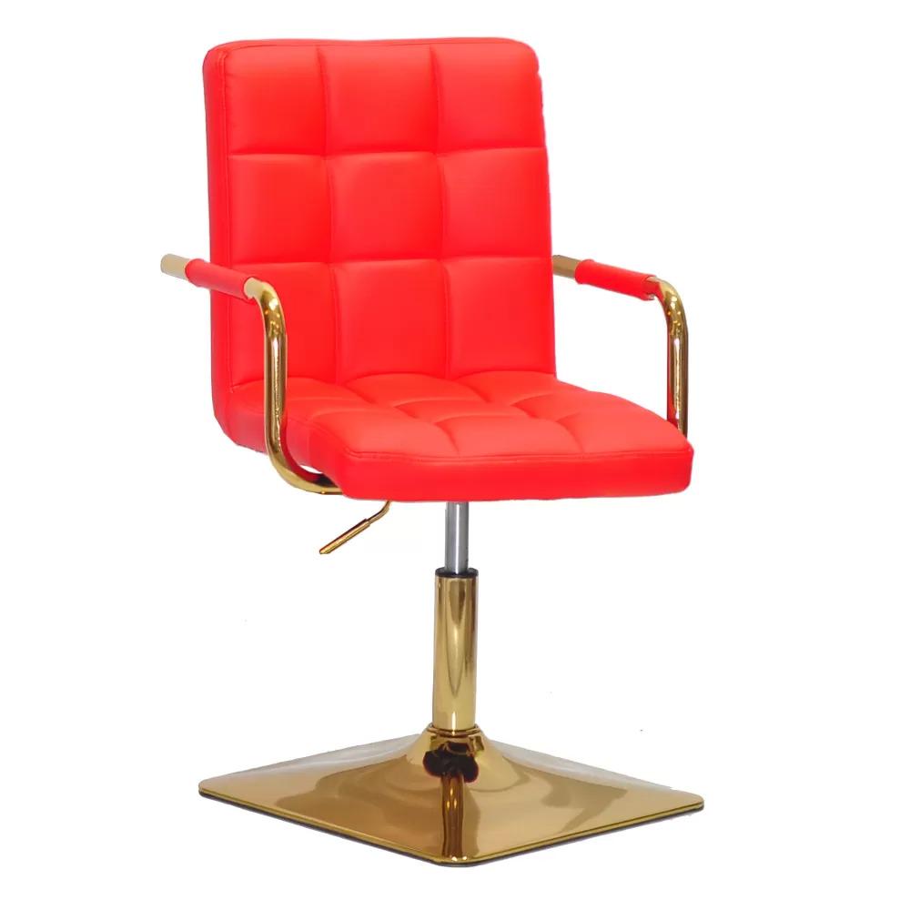 Стул TOWER ARM SQUARE GOLD экокожа Красный (900529)