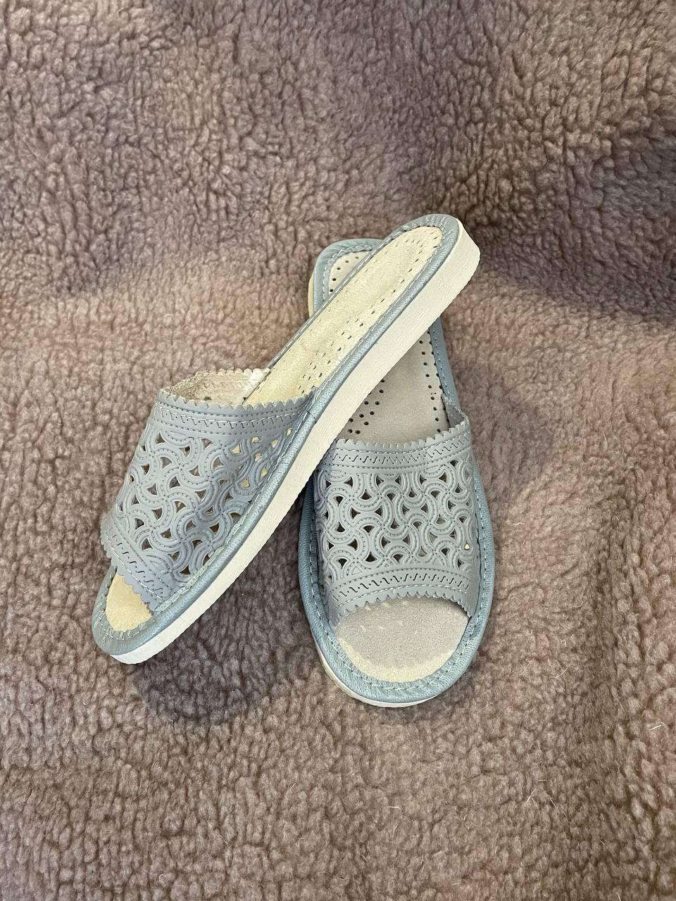 Капці домашні жіночі шкіряні Wojciak р. 39 Сірий (11080-39)