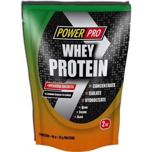 Протеин Power Pro Whey Protein 2000 г 50 порций Банан/Земляника