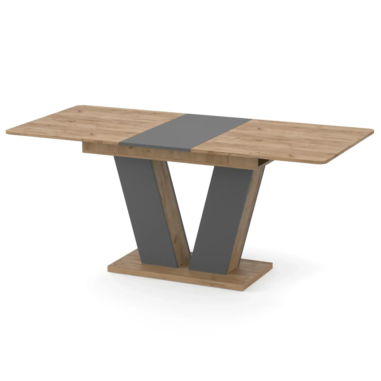 Обідній стіл розсувний Neman Den 180/140х80х78,4 см Дуб крафт золотий/Графіт (558831) - фото 1