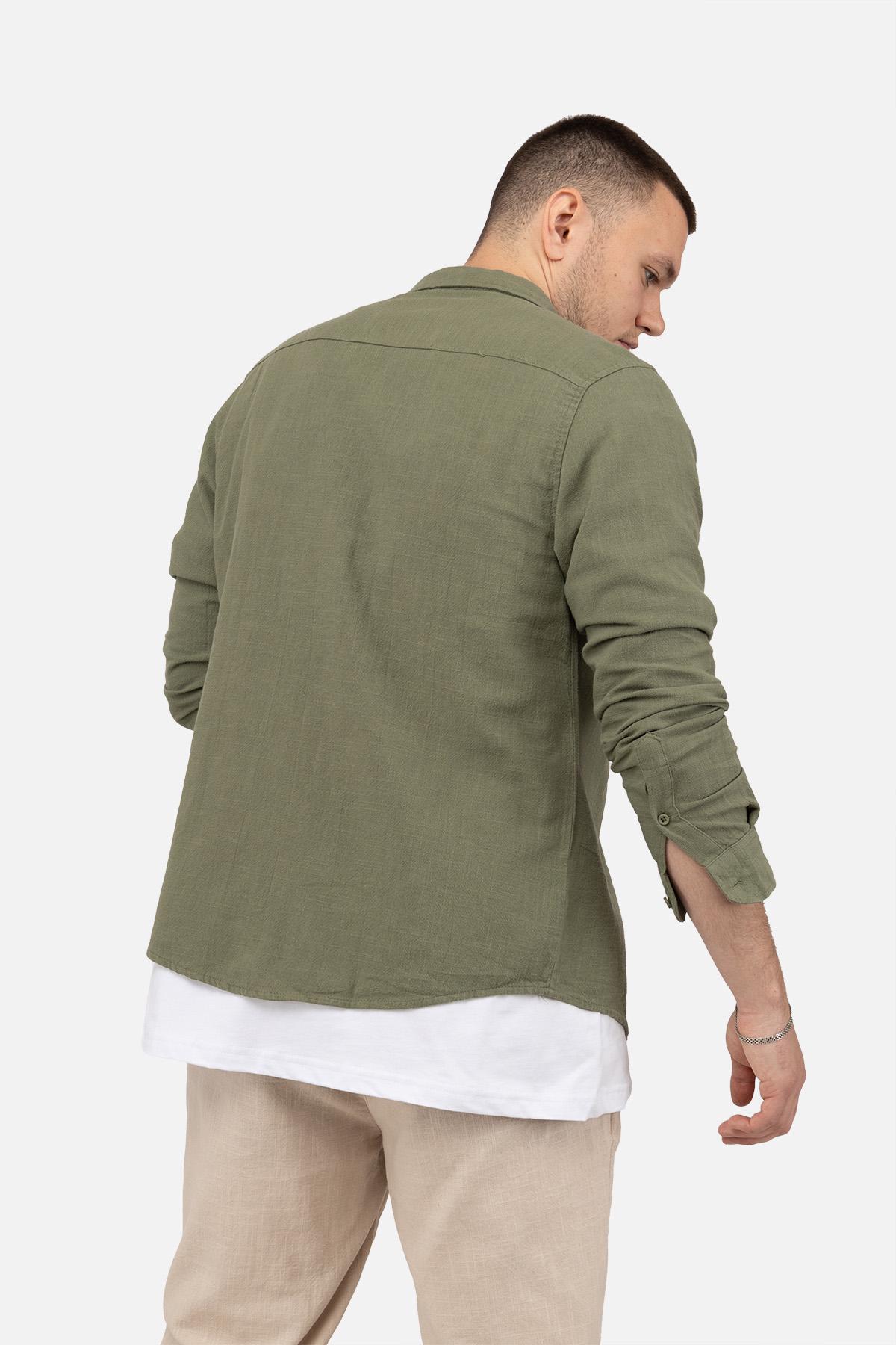 Сорочка чоловіча ЦБ-00249851 з довгим рукавом р. 44 Хакі (SKT000992003) - фото 3 Сорочка чоловіча ЦБ-00249851 з довгим рукавом р. 44 Хакі (SKT000992003) - фото 3